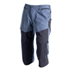 Mascot 22249 3/4 Length Trousers with Kneepad Pockets - Mens - Stone Blue/Dark Navy