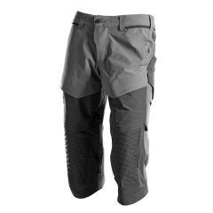 Mascot 22249 3/4 Length Trousers with Kneepad Pockets - Mens - Stone Grey/Black
