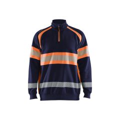 Blaklader 3553 Hi-Vis Sweater - Navy Blue/Orange