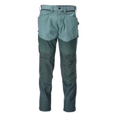 Mascot 22479 Trousers with Kneepad Pockets - Mens - Light Forest Green/Forest Green