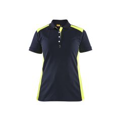 Blaklader 3390 Women's Polo Shirt - Dark Navy Blue/Hi-Vis Yellow