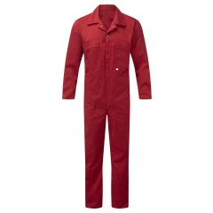 Fort Workwear 366 Zip Front Coverall - Polycotton 245gsm - Red