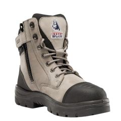 Steel Blue SOUTHERN CROSS Scuff Cap, Zip Safety Boots - S3, TPU - Slate