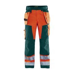 Blaklader 1568 Hi-Vis Craftsman Trousers - Orange/Green