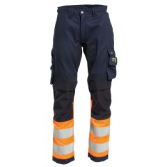 Tranemo 4321 VISION Hi-Vis Stretch Trousers - Orange/Navy