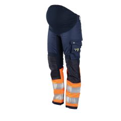 Tranemo 4326 VISION Hi-Vis Maternity Stretch Trousers - Orange/Navy