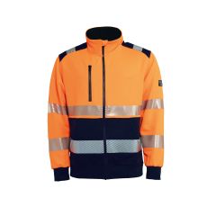 Tranemo 4334 VISION Hi-Vis Zip Sweatshirt - Orange/Navy