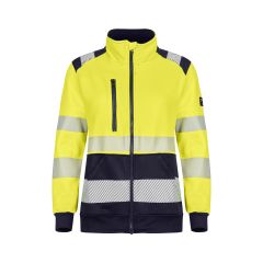 Tranemo 4336 VISION Hi-Vis Ladies Zip Sweatshirt - Yellow/Navy