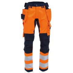 Tranemo 4350 VISION Hi-Vis Craftsman Stretch Trousers - Orange/Navy