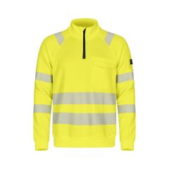Tranemo 4374 Hi-Vis Half Zip Sweatshirt - Yellow