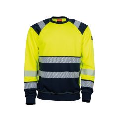 Tranemo 4375 VISION Hi-Vis sweatshirt - Yellow/Navy