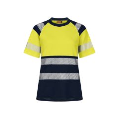 Tranemo 4381 VISION Hi-Vis Ladies T-shirt - Yellow/Navy