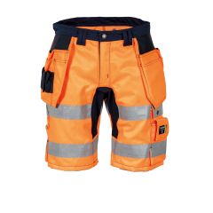Tranemo 4382 VISION Hi-Vis Craftsman Stretch Shorts - Orange/Navy