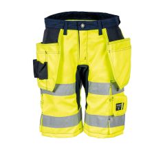 Tranemo 4382 VISION Hi-Vis Craftsman Stretch Shorts - Yellow/Navy