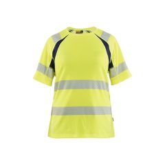 Blaklader 3503 Women's T-Shirt Hi-Vis - Hi-Vis Yellow/Navy Blue
