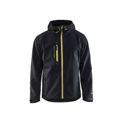 Blaklader 4949 Pro Softshell Jacket - Waterproof, Windproof (Black/Hi-Vis Yellow)