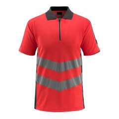 MASCOT 50130 Murton Safe Supreme Polo Shirt - Hi-Vis Red/Dark Anthracite