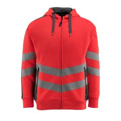 MASCOT 50138 Corby Safe Supreme Hoodie With Zipper - Hi-Vis Red/Dark Anthracite