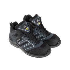 Aboutblu Professional Indianapolis Mid Safety Boot Trainer - S3 ESD SRC - Black/Grey
