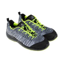 Aboutblu Safe Knit Le Mans Safety Trainers - S1P ESD SRC - Grey/Yellow