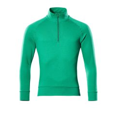 MASCOT 50611 Nantes Crossover Sweatshirt With Half Zip - Mens - Grass Green