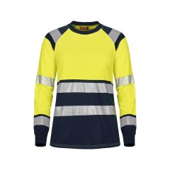Tranemo 5089 Flame Retardant Ladies Long Sleeves T-shirt - Yellow/Navy
