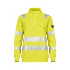 Tranemo 5099 Flame Retardant Ladies Half Zip Sweatshirt - Yellow