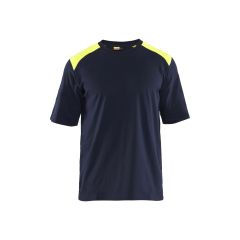 Blaklader 3476 Flame-Resistant T-Shirt - Navy Blue/Hi-Vis Yellow
