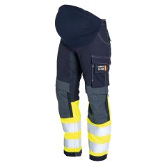 Tranemo 6398 Flame Retardant Maternity Stretch Trousers - Yellow/Navy