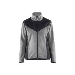 Blaklader 5943 Women's Knitted Jacket With Softshell - Grey Melange/Black