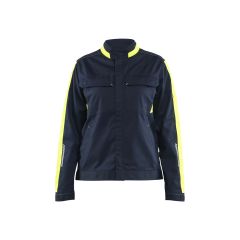 Blaklader 4443 Women's Industry Jacket Stretch - Dark Navy Blue/Hi-Vis Yellow