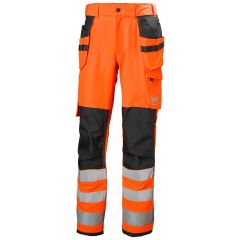Helly Hansen 77428 Alna 4X Construction Trousers CL2 - Hi Vis Orange/Ebony