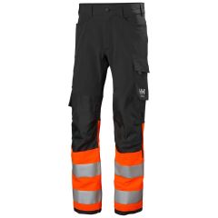 Helly Hansen 77429 Alna 4X Work Trousers CL1 - Hi Vis Orange/Ebony