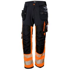 Helly Hansen 77471 ICU Construction Trousers CL1 - Hi Vis Orange/Ebony