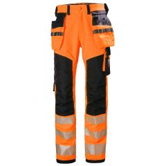 Helly Hansen 77472 ICU Construction Trousers CL2 - Hi Vis Orange/Ebony