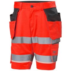 Helly Hansen 77516 Uc-Me Construction Shorts -  Hi Vis Red/Ebony
