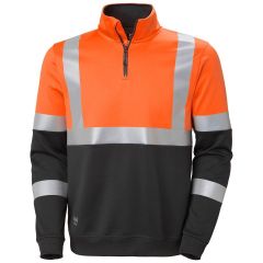 Helly Hansen 79257 Addvis Half Zip Sweatshirt Class 1 - Hi Vis Orange/Ebony