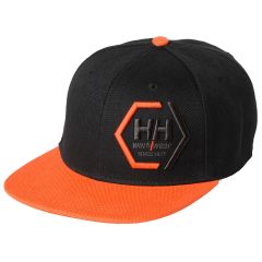 Helly Hansen 79806 Kensington Flat Brim Cap - Black/Dark Orange