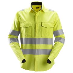 Snickers 8562 ProtecWork Long Sleeve Shirt Hi-Vis Class 3 | Flame Retardant (Yellow)