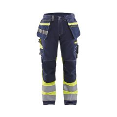 Blaklader 1794 Hi-Vis Trousers With Stretch - Navy Blue/Hi-Vis Yellow