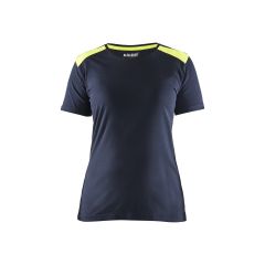 Blaklader 3479 Women's T-Shirt - Dark Navy Blue/Hi-Vis Yellow