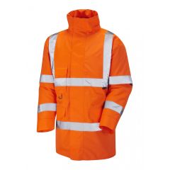 Leo Workwear TAWSTOCK ISO 20471 Class 3 Anorak - Hi Vis Orange