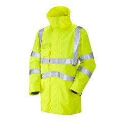 Leo Workwear CLOVELLY ISO 20471 Class 3 Breathable Executive Anorak - Hi Vis Yellow
