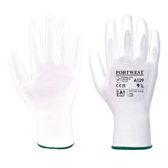 Portwest A129 PU Palm Glove - Carton (480 Pairs) - (White)