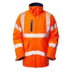 Leo Workwear MARISCO ISO 20471 Class 3 High Performance Waterproof Anorak - Hi Vis Orange