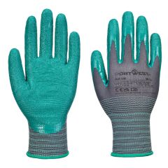 Portwest A313 Grip 15 Nitrile Crinkle Glove (Pk12) - (Grey/Green)