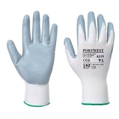Portwest A319 Flexo Grip Nitrile Glove (Retail Pack) - (Grey/White)