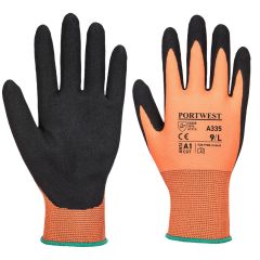 Portwest A335 Dermi-Grip NPR15 Nitrile Sandy Glove - (Orange/Black)