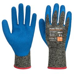 Portwest A611 Aramid HR Cut Latex Glove - (Black/Blue)