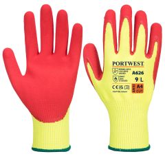 Portwest A626 Vis-Tex HR Cut Glove - Nitrile - (Yellow/Red)